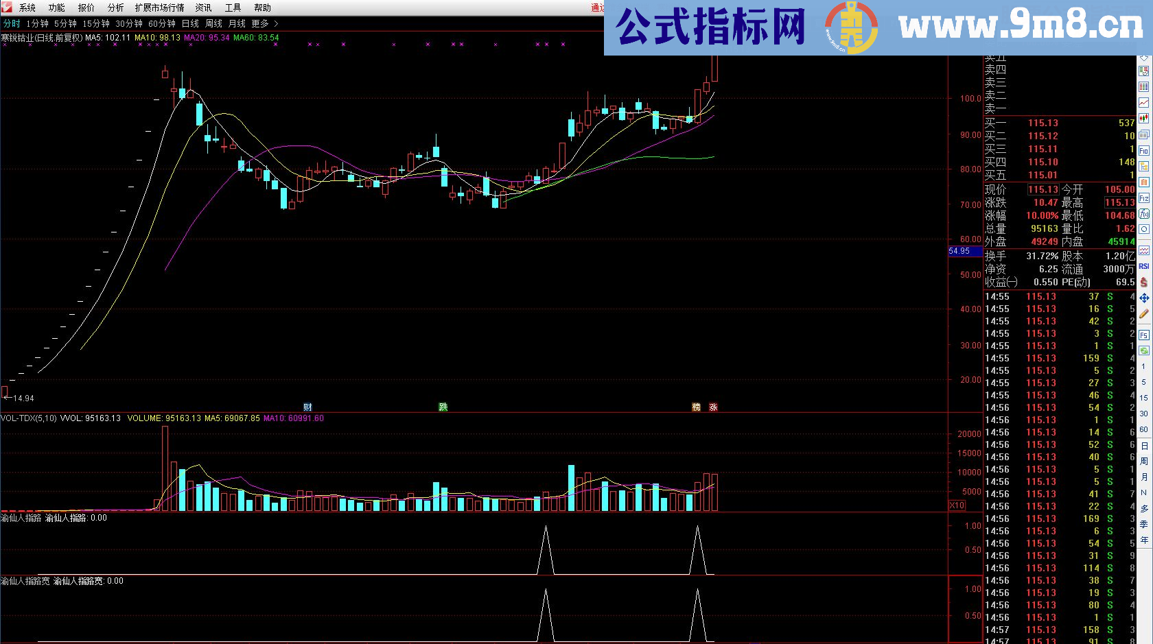 通达信渝仙人指路（指标 副图/选股 贴图）