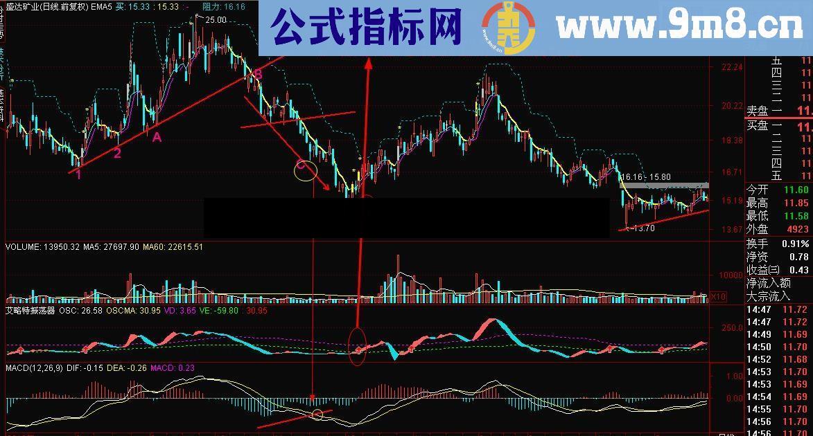 通达信短线利器：艾略特震荡器幅图公式