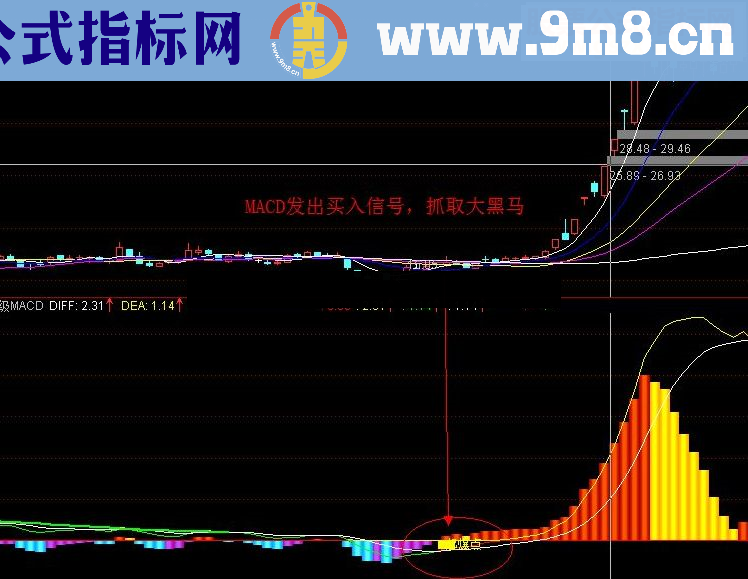 通达信超牛逼的MACD黑马起爆指标，牛不牛你说了算