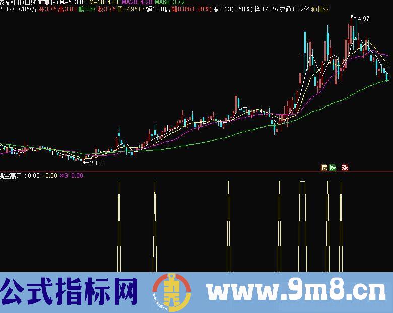 通达信跳空高开选股指标源码