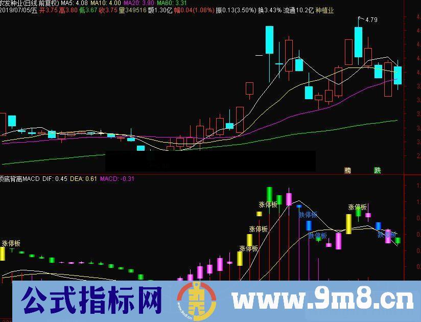 通达信顶底背离MACD副图指标 源码