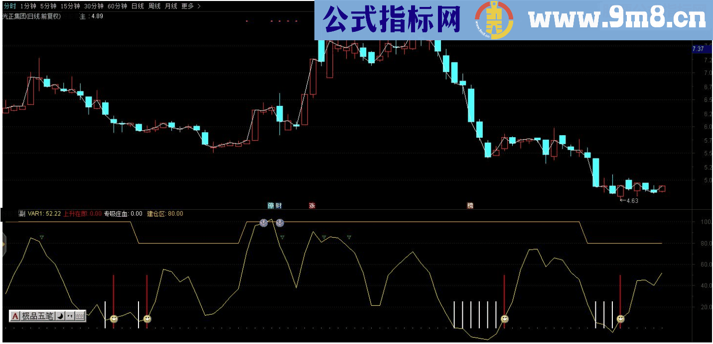 通达信 金鹰猎庄王副图源码 