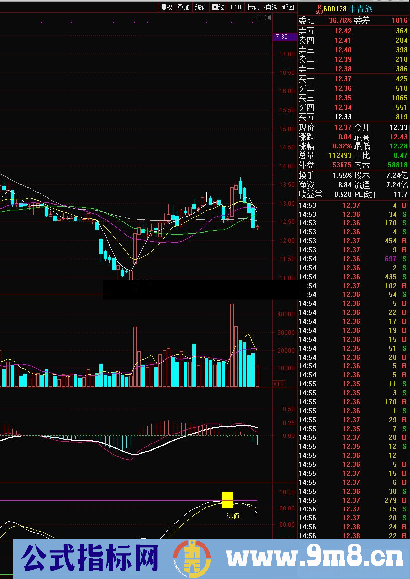 通达信新手顶底波段公式副图源码测试图