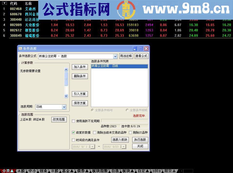 通达信超短线之－铁扇公主的哥 选股/副图源码 贴图