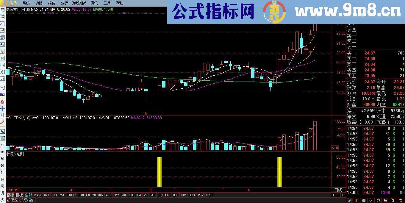 通达信信号不多，值得信任的小情人指标公式