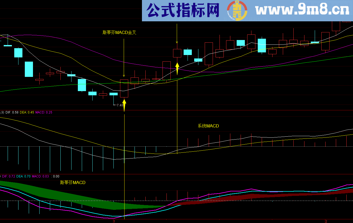 斯蒂芬最佳MACD之华山论剑 通达信 源码 副图