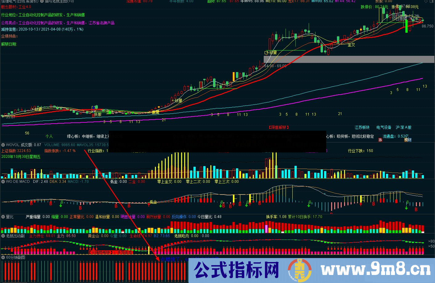 通达信60分钟幅图指标公式源码无加密 无未来