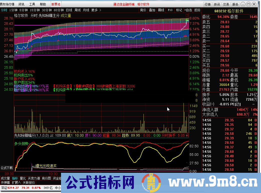 先知秘籍分时副图 先知秘籍分时主图 尊享版（淘宝买来的）