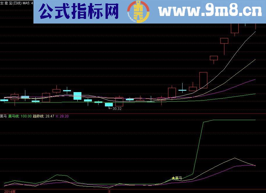 黑马副图指标 出现黑马 必赚无疑 源码