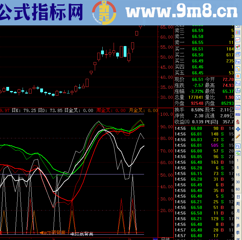 月周日共振副图指标 共振必涨 源码