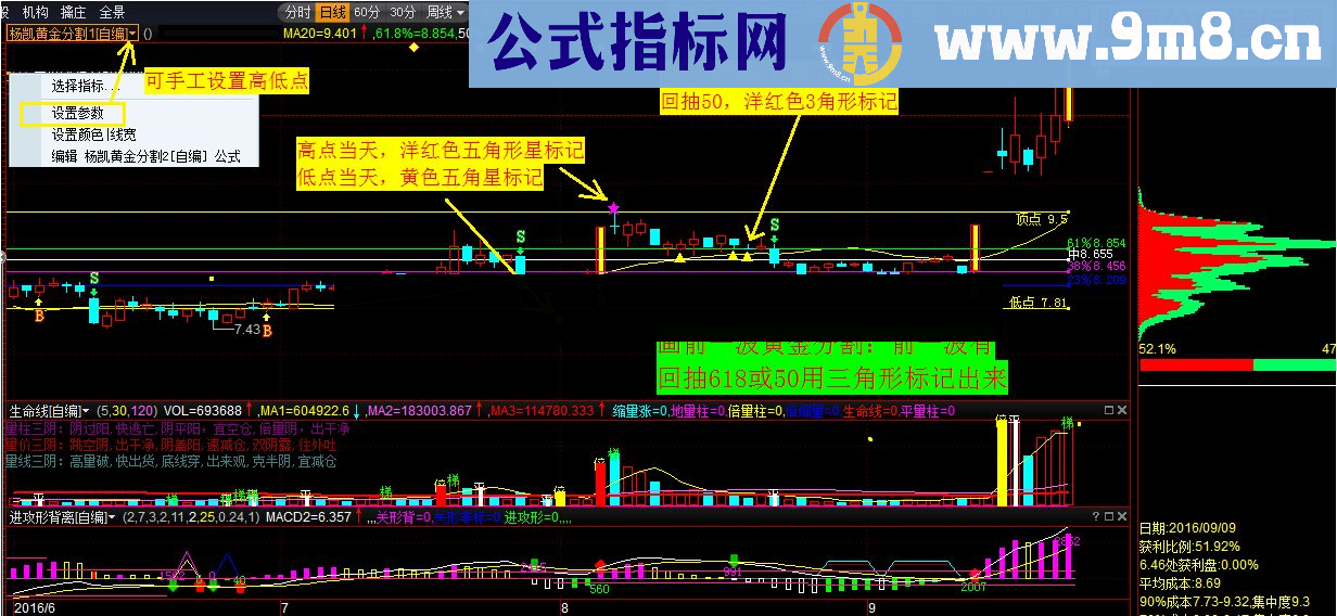 杨凯画黄金分割线操盘手版