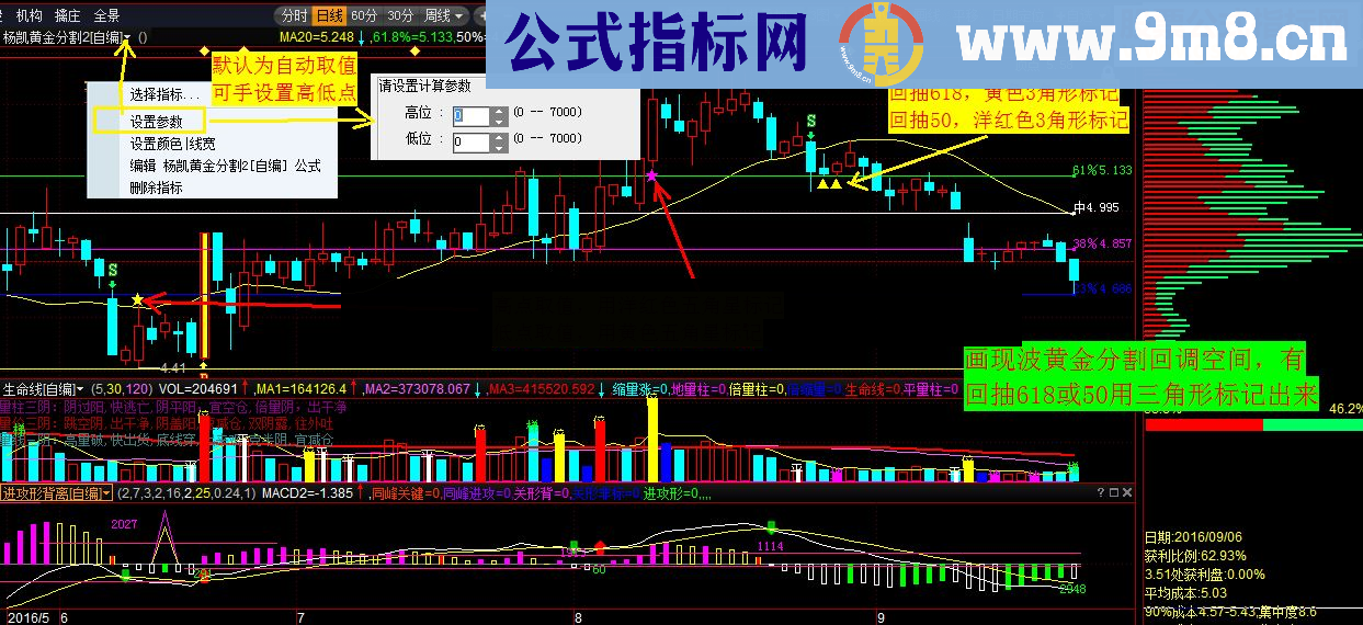 杨凯画黄金分割线操盘手版