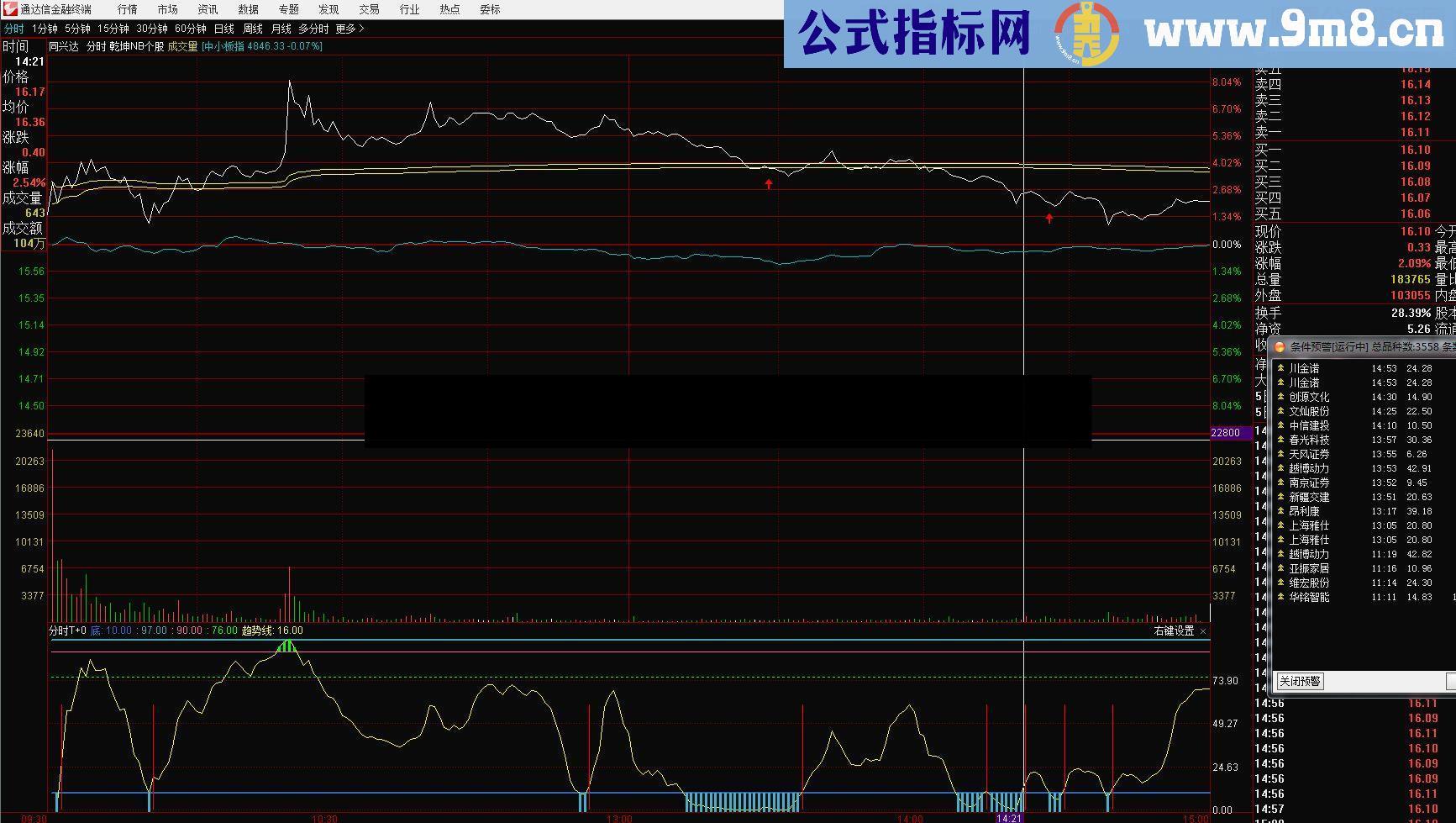 通达信分时T+0源码副图贴图