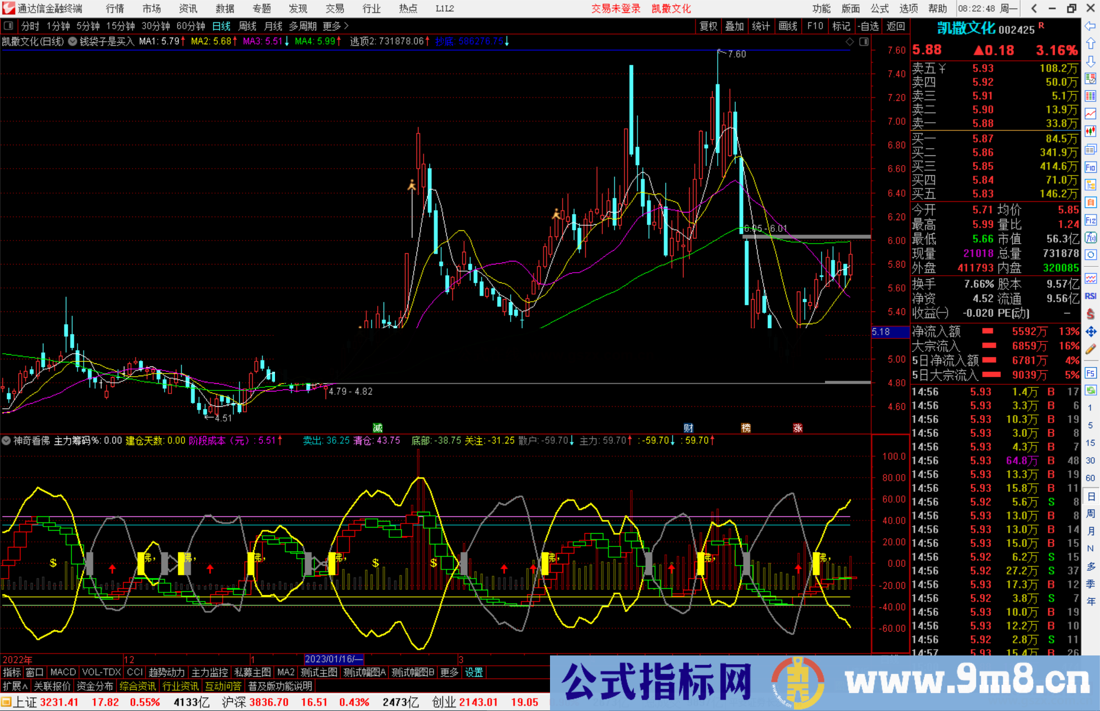 通达信神奇看佛组合出来的经验总结指标 副图+选股指标