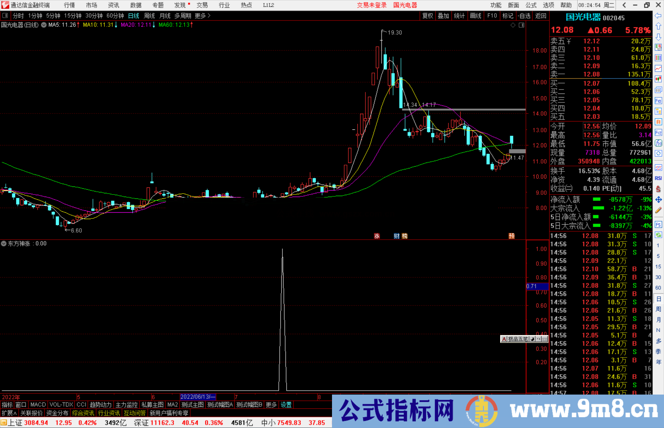 通达信东方神涨副图/选股公式源码