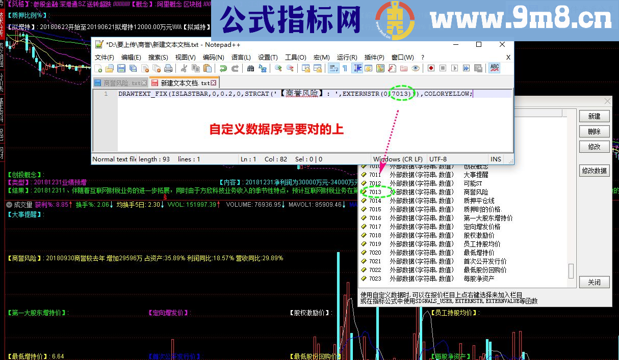 通达信防雷之 商誉提示数据公式