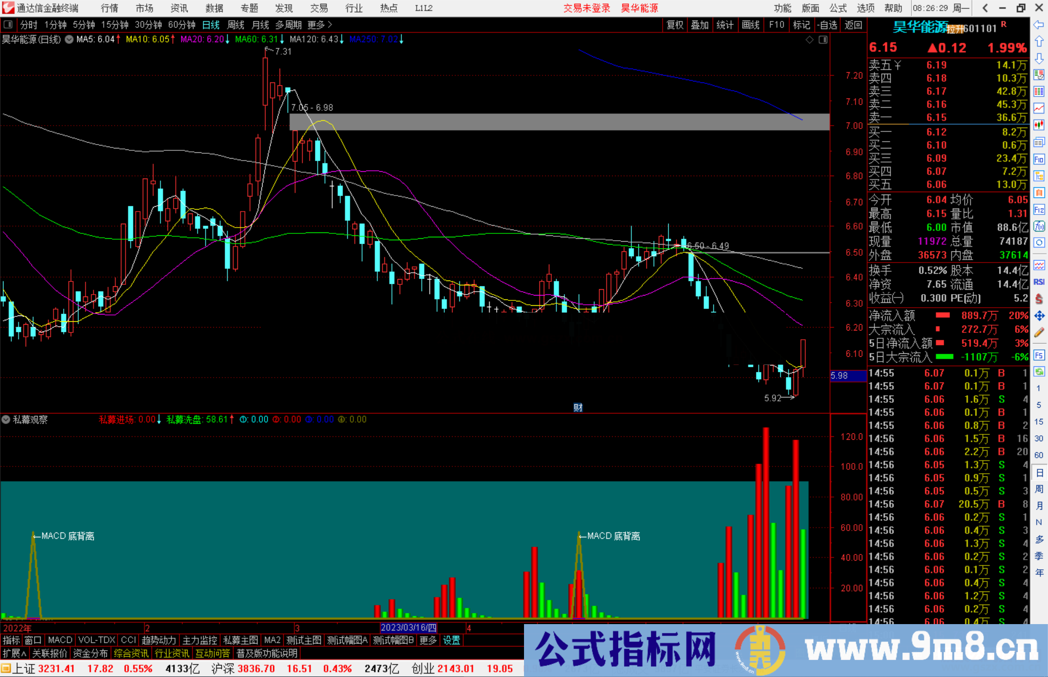 通达信私幕观察副图指标公式源码