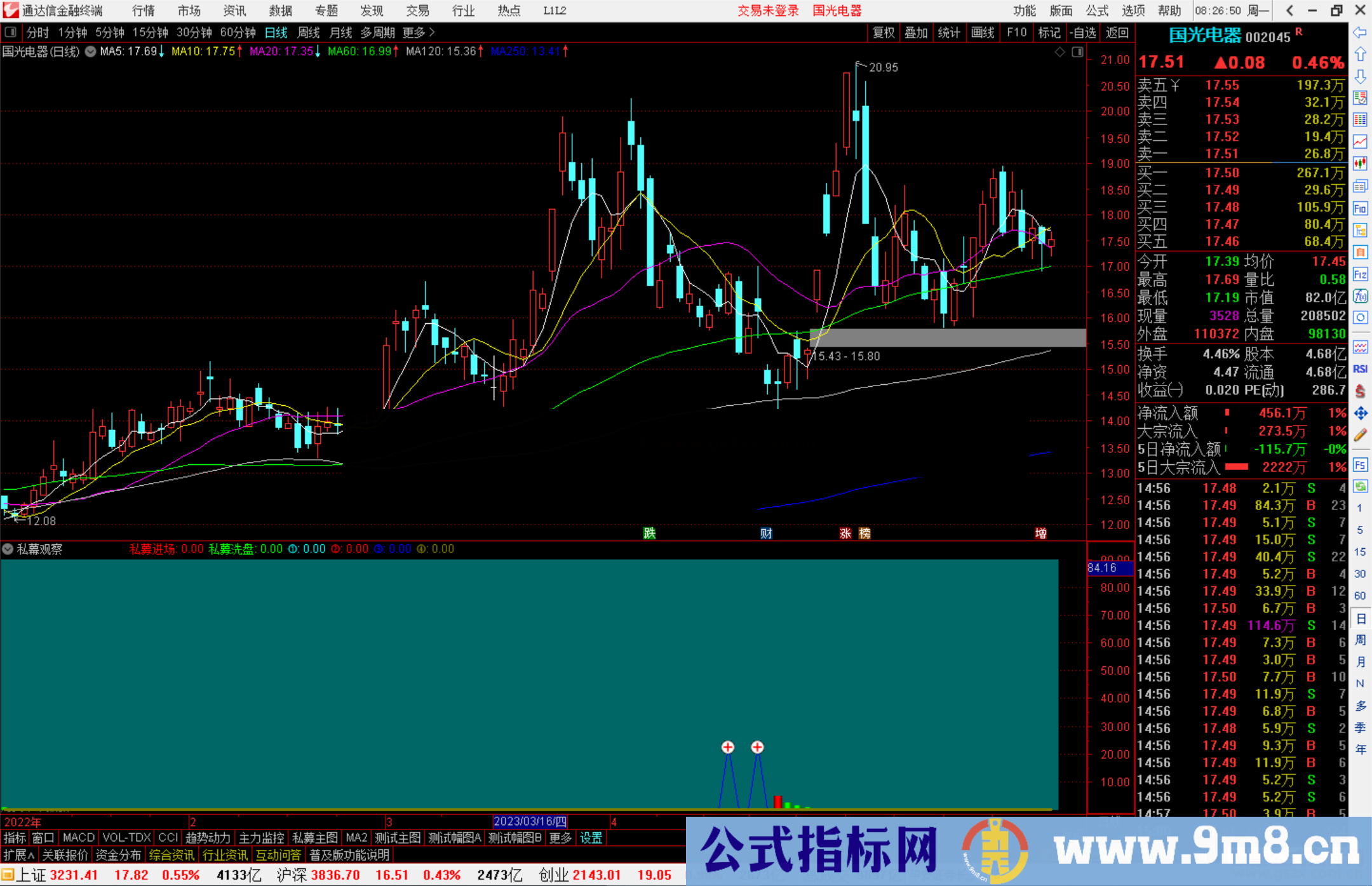 通达信私幕观察副图指标公式源码