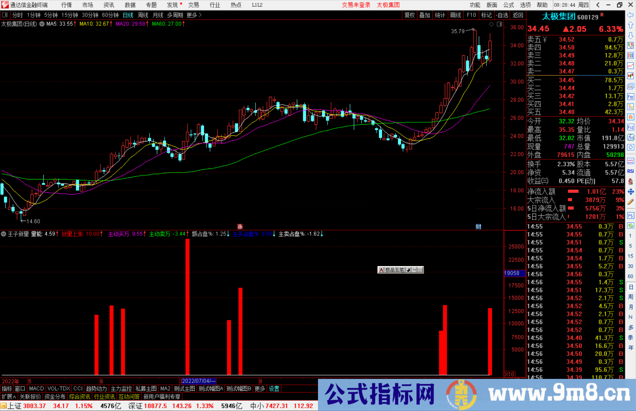 通达信王子新量指标公式源码