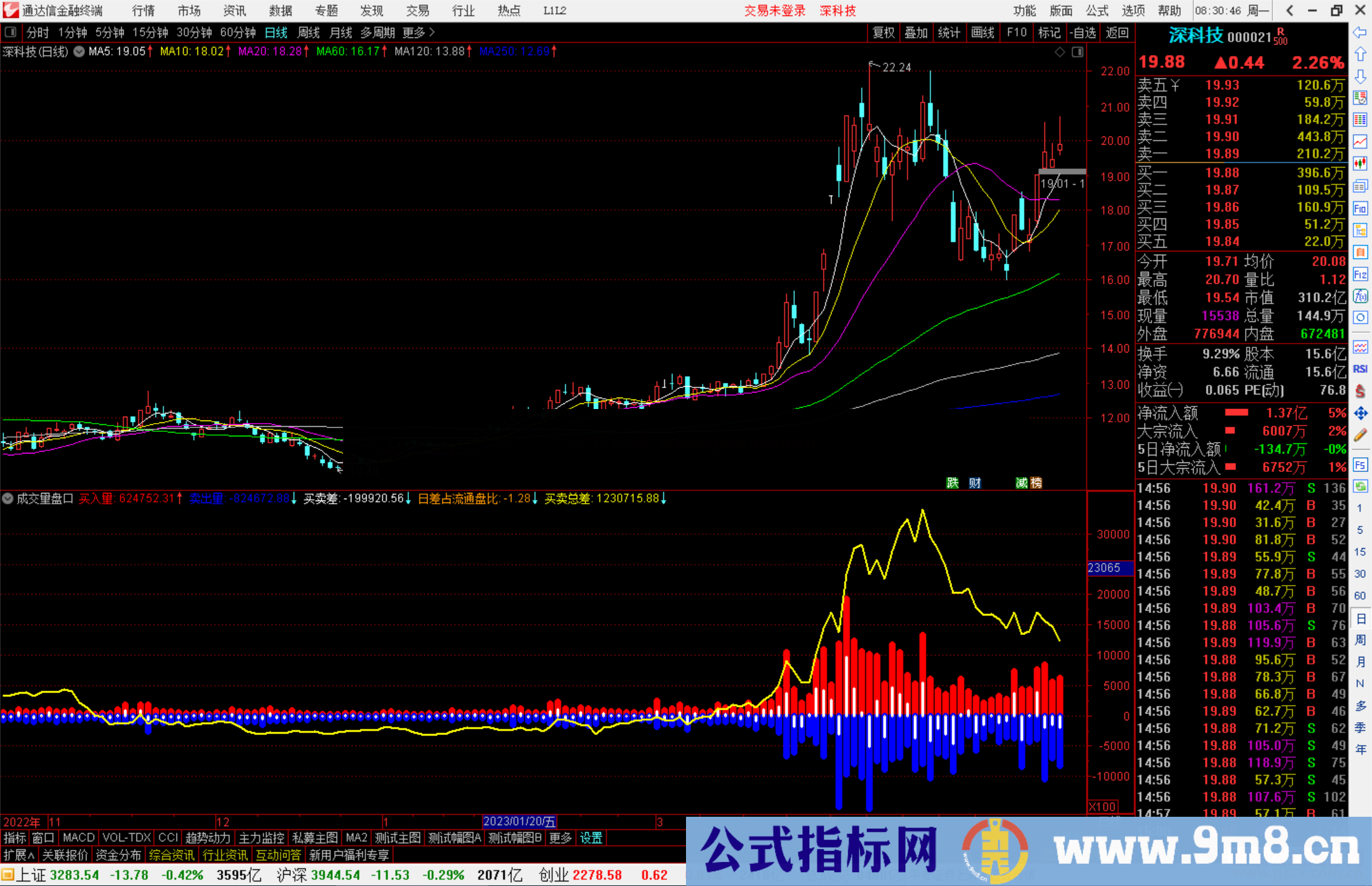 通达信成交量盘口源码副图