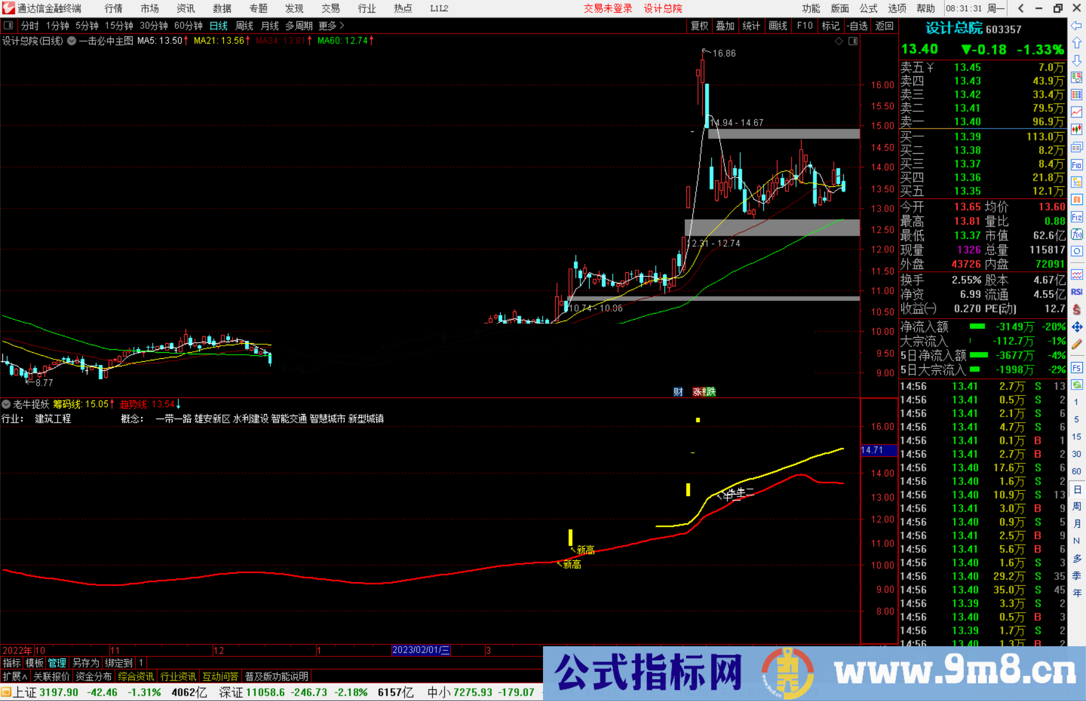 通达信老牛捉妖指标副图源码