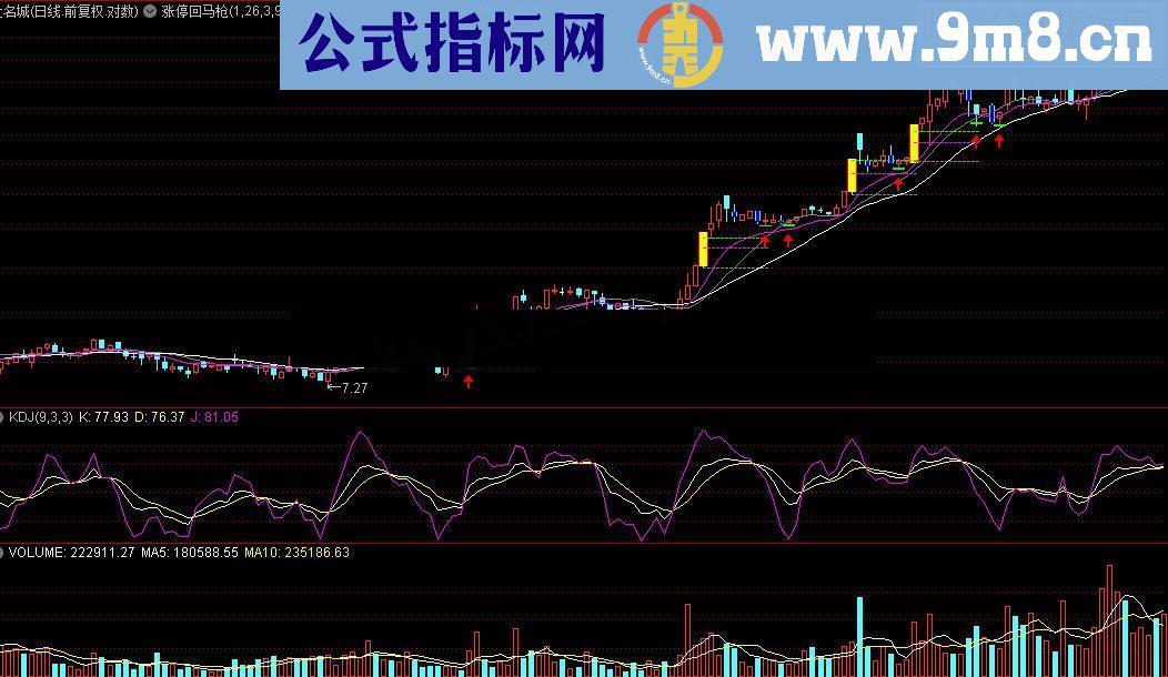 通达信在淘宝热卖的正版涨停回马枪指标公式源码