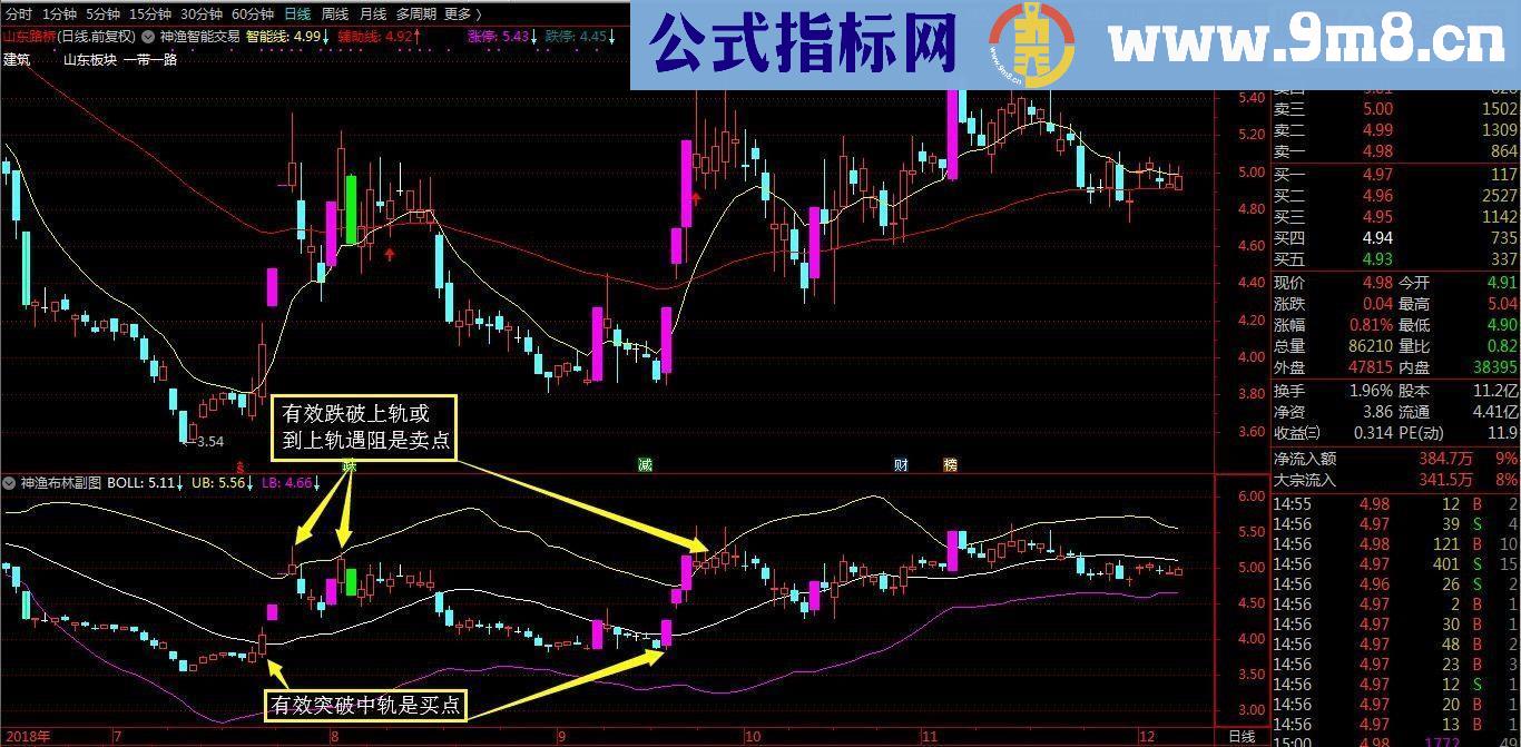 通达信神渔布林指标副图选股