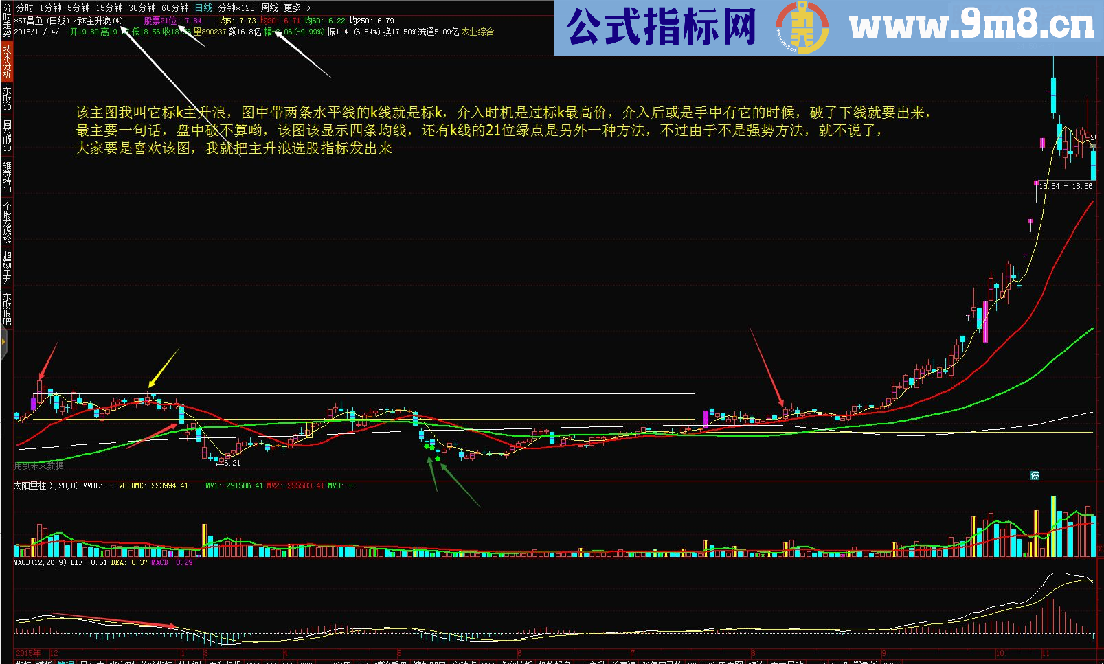 通达信标k主升浪主图指标公式