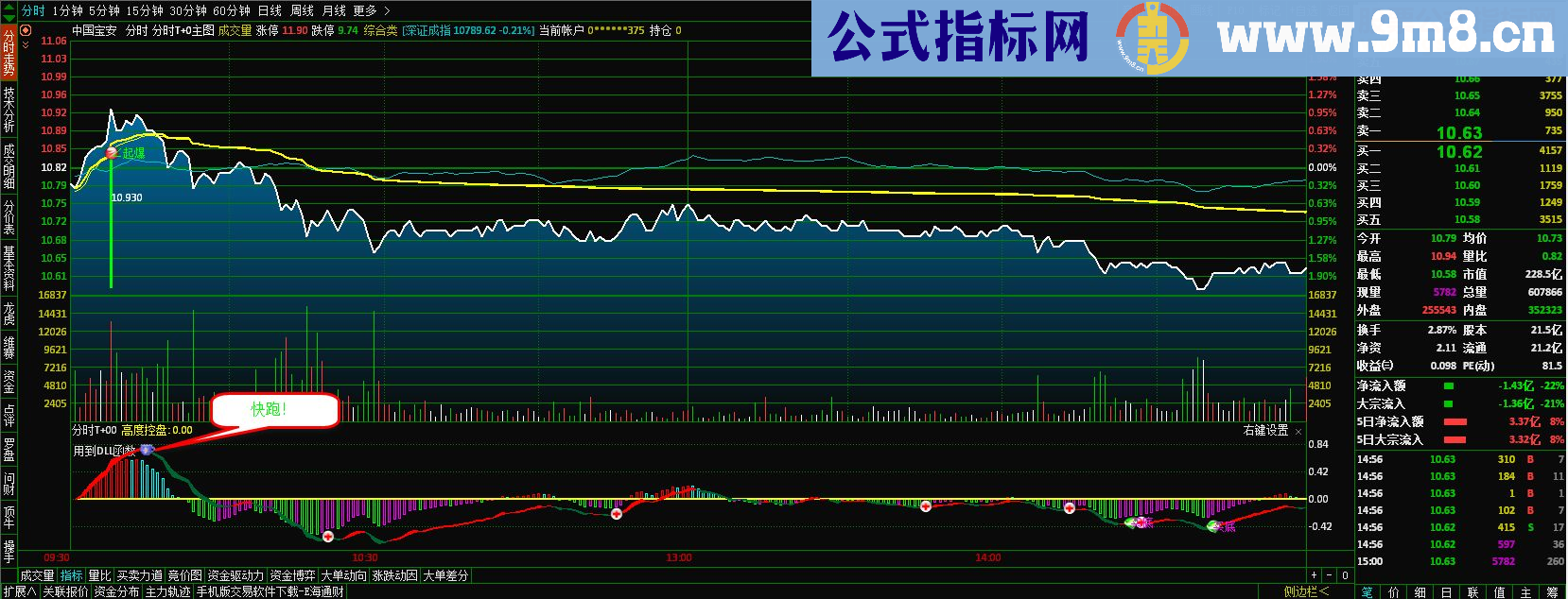 通达信可以发声的分时指标分时副图贴图