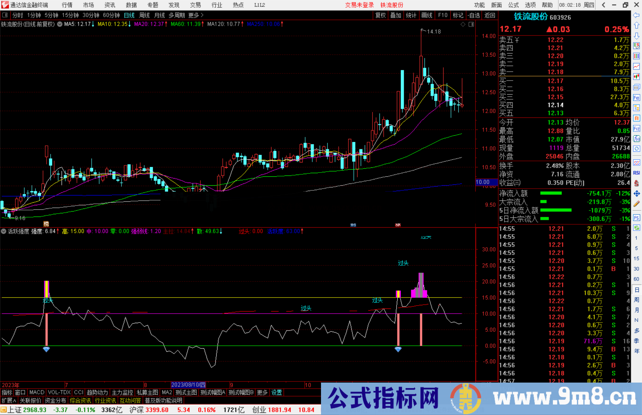 通达信活跃强度指标公式源码附图