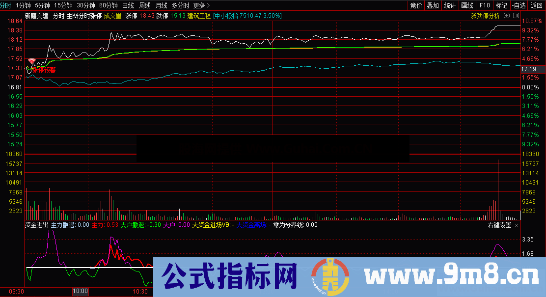 资金进出（指标 分时副图 通达信）该指标是查看资金进出情况的