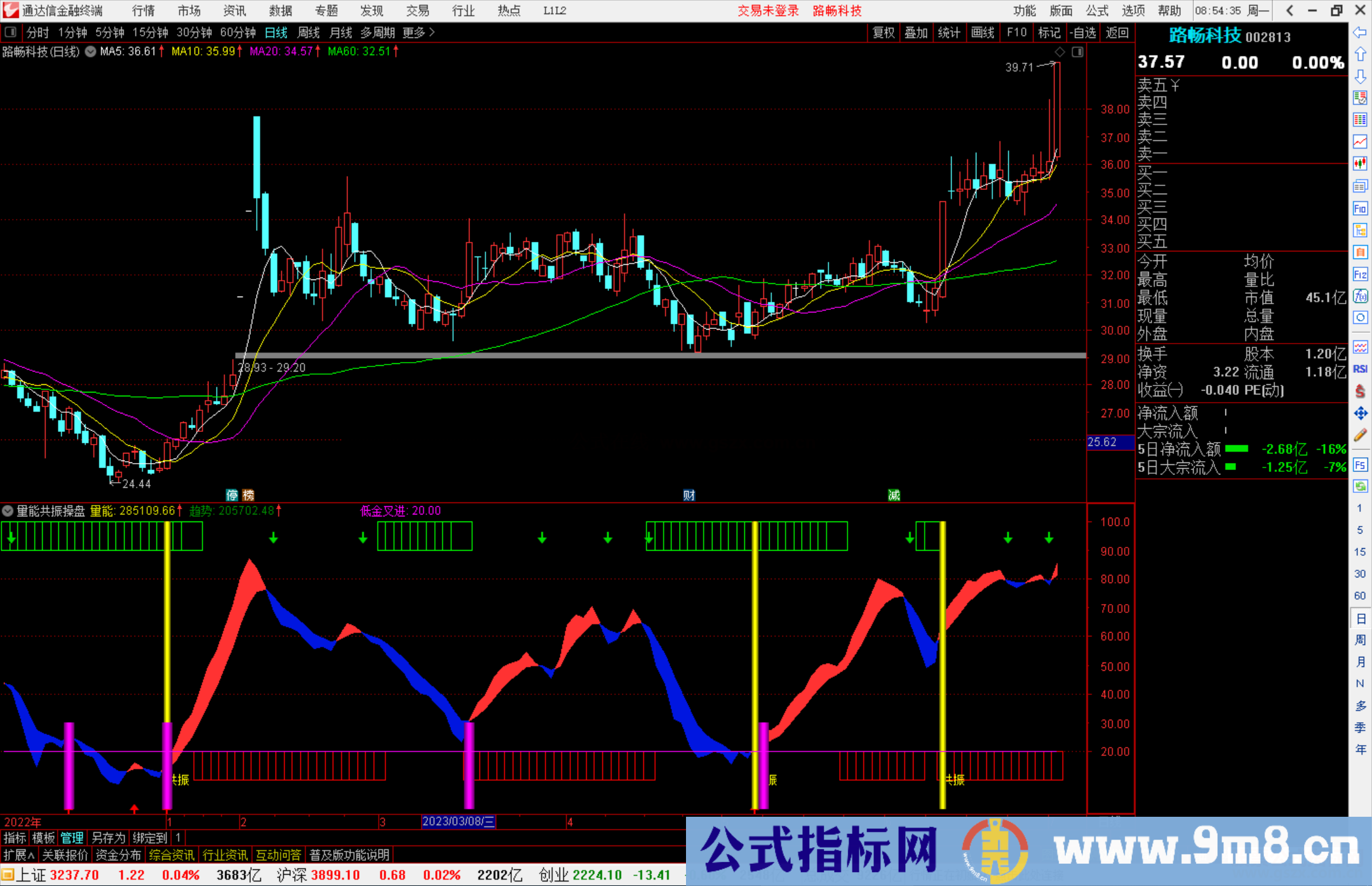 通达信量能共振操盘指标公式源码