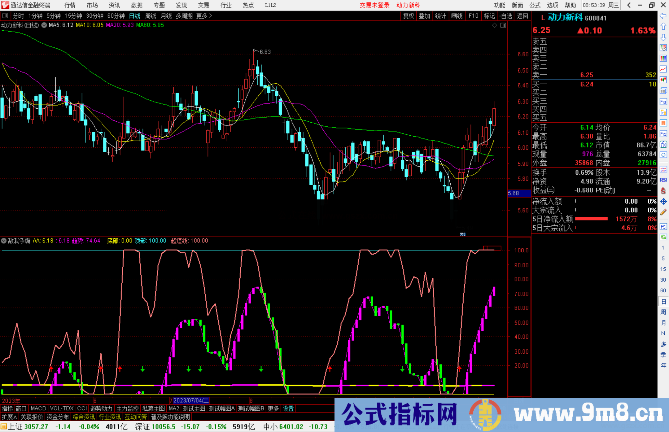 通达信敌我争霸公式副图源码 有选股