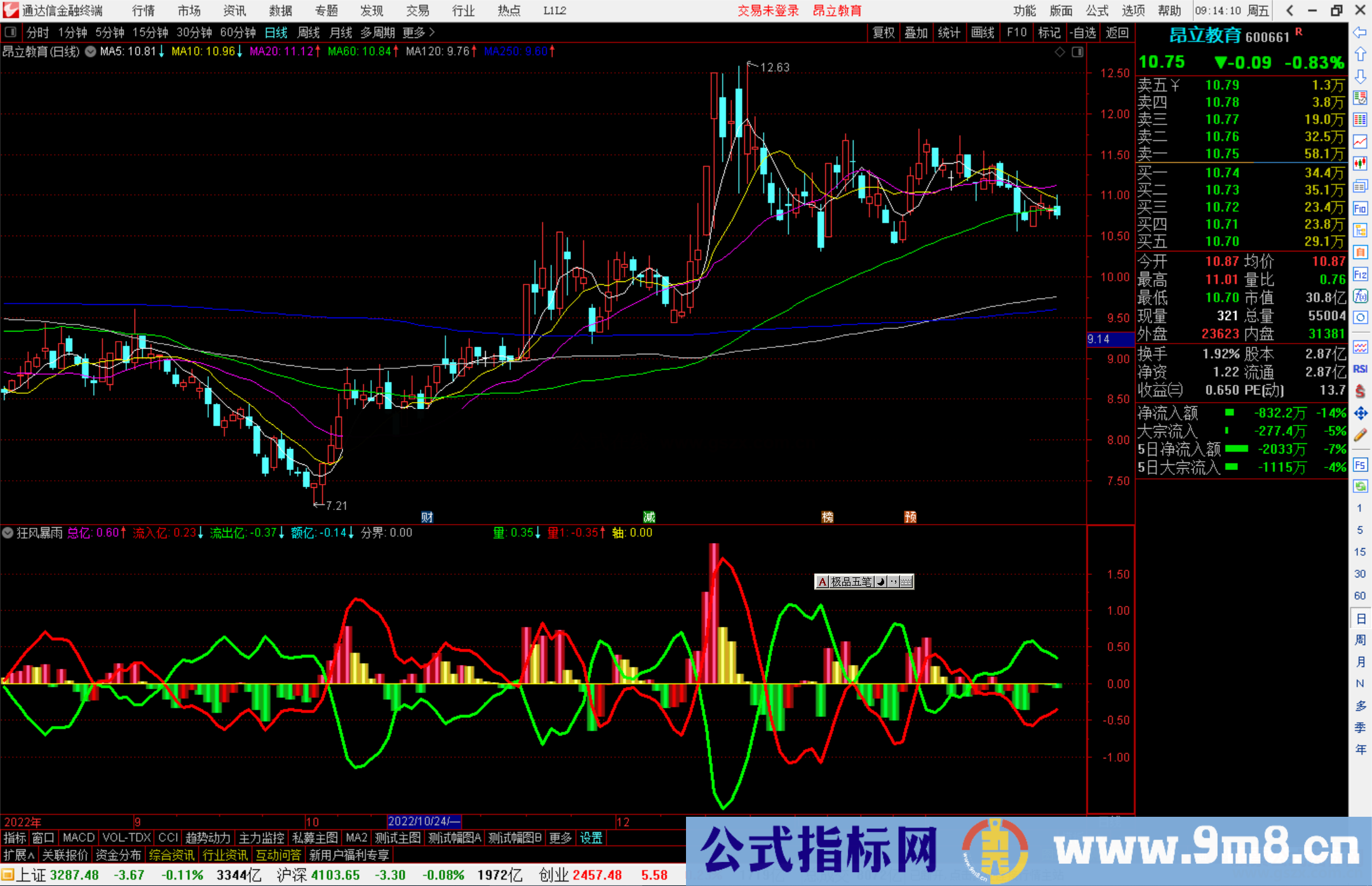 通达信狂风暴雨副图公式源码