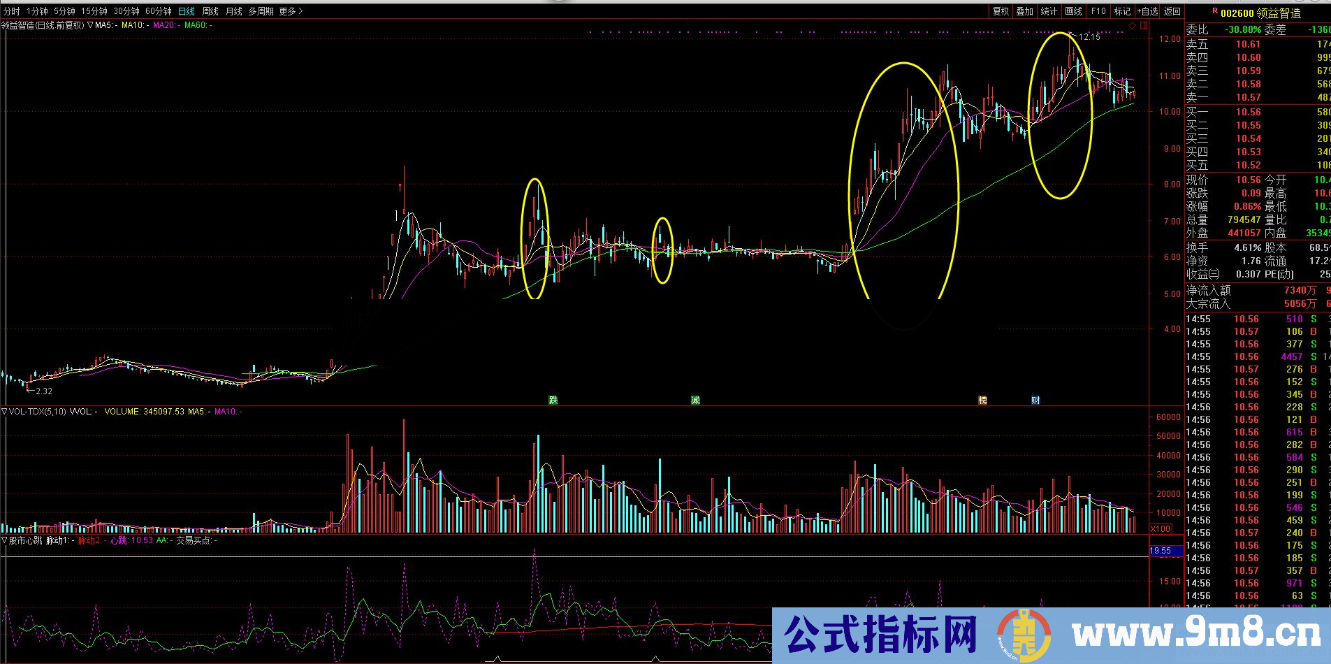 通达信股市心跳副图指标源码 贴图