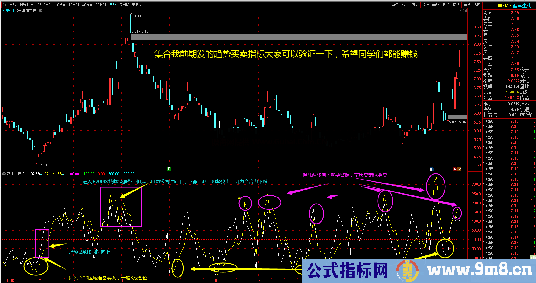 双线共振（指标 副图 通达信）加密