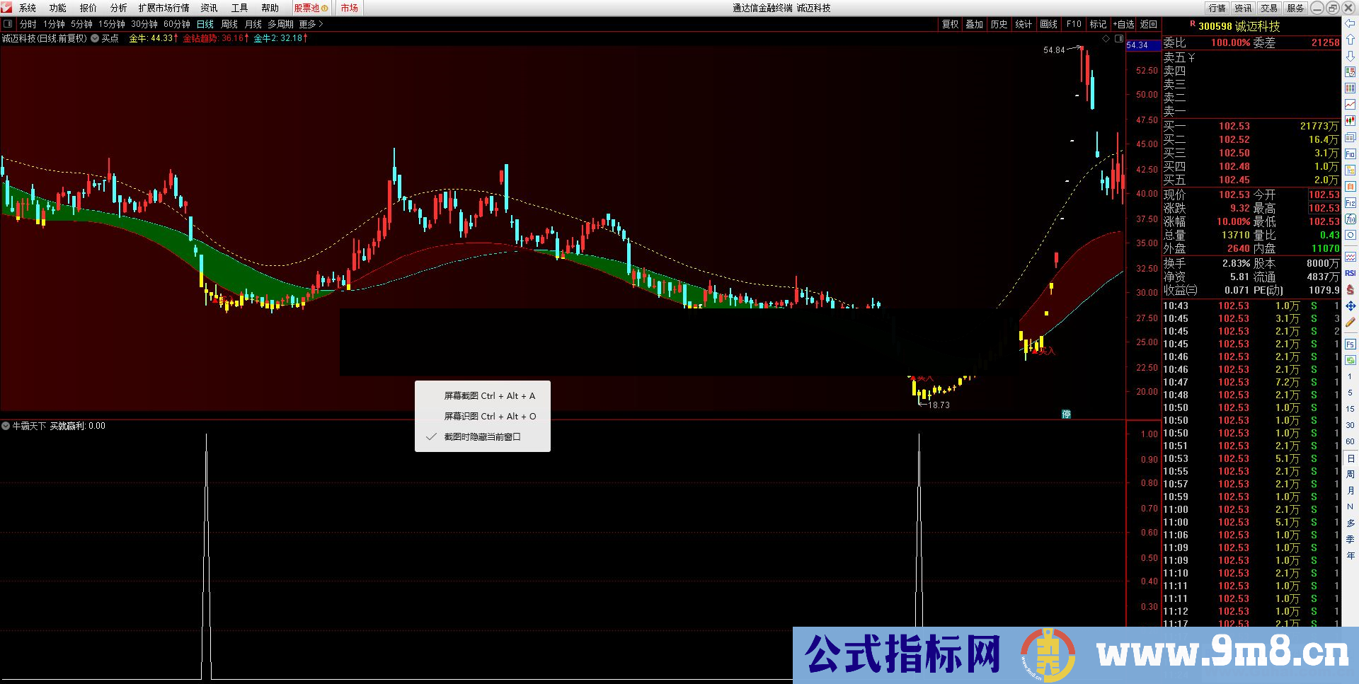 通达信牛霸天下副图指标  贴图 无加密