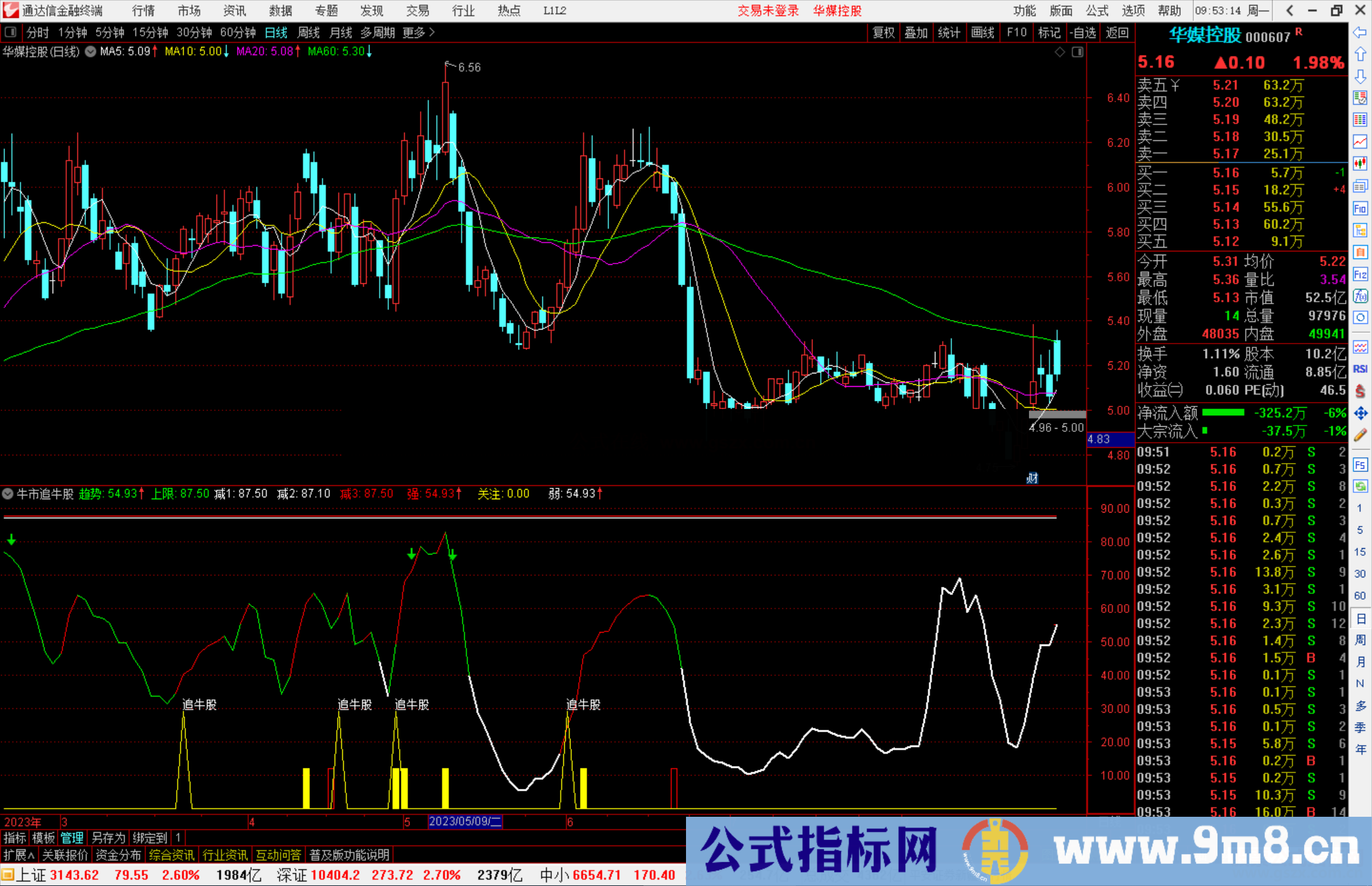 通达信牛市追牛股指标公式源码