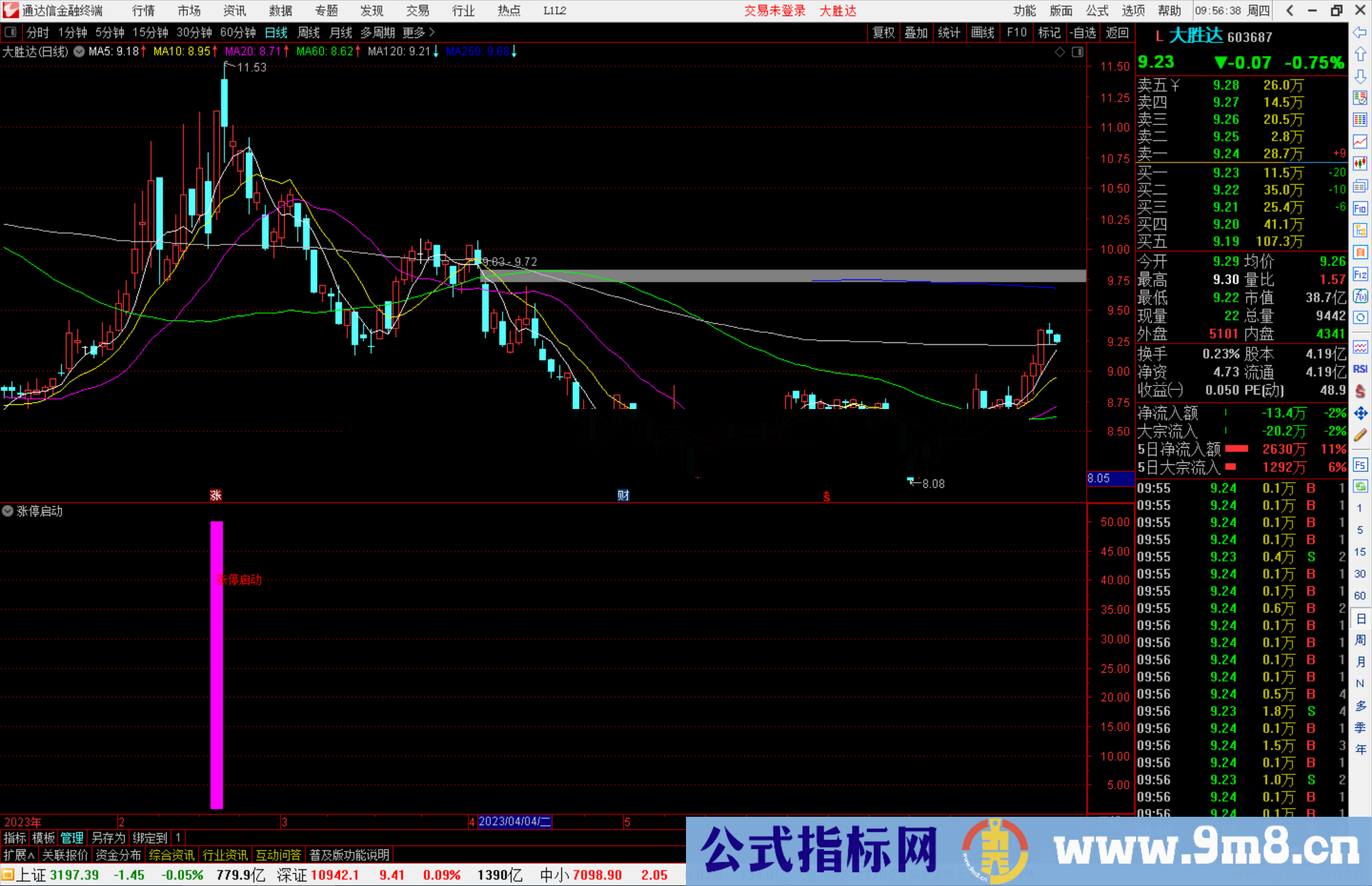 通达信涨停启动指标公式源码副图