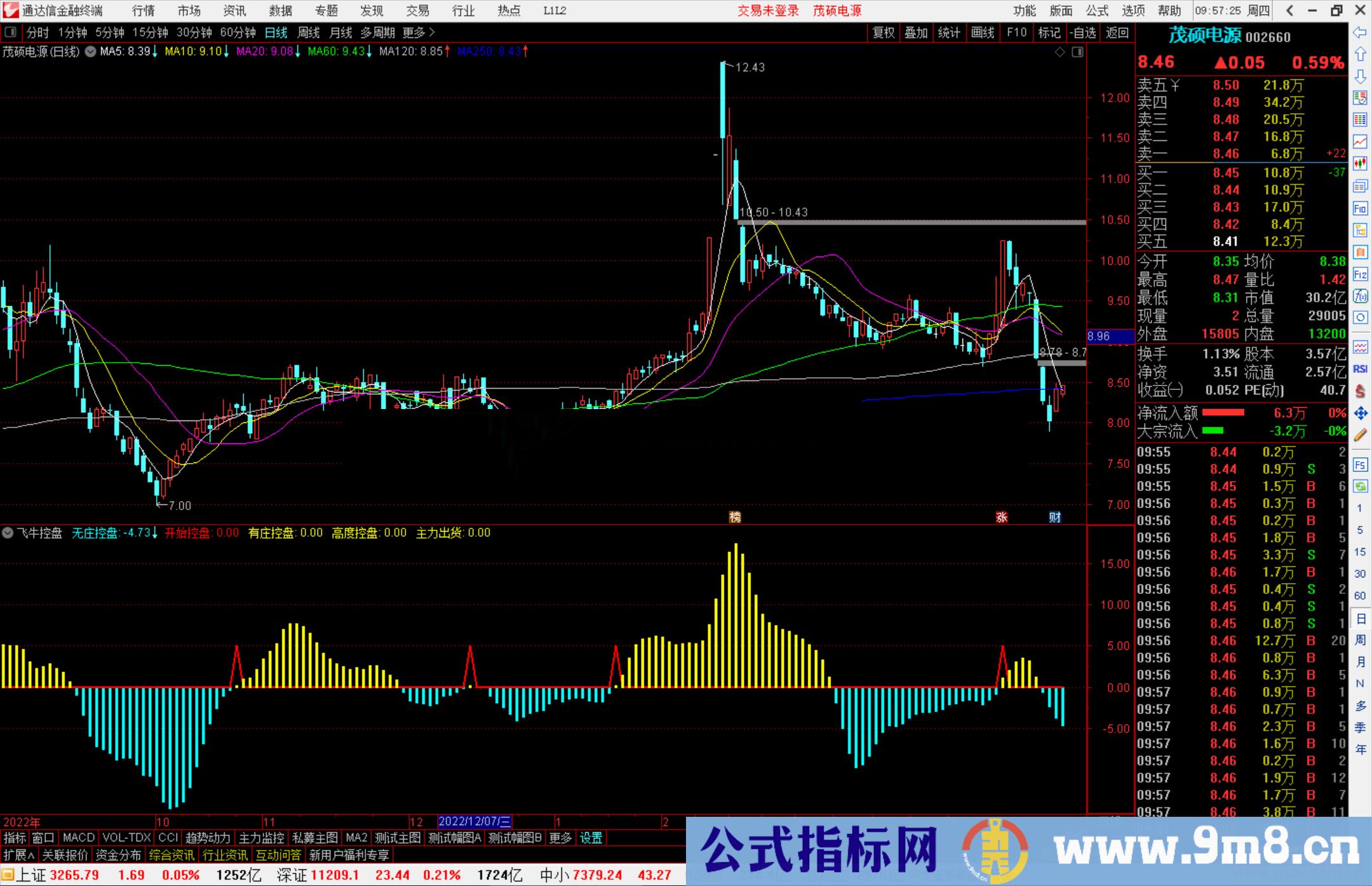 通达信飞牛控盘副图指标公式源码