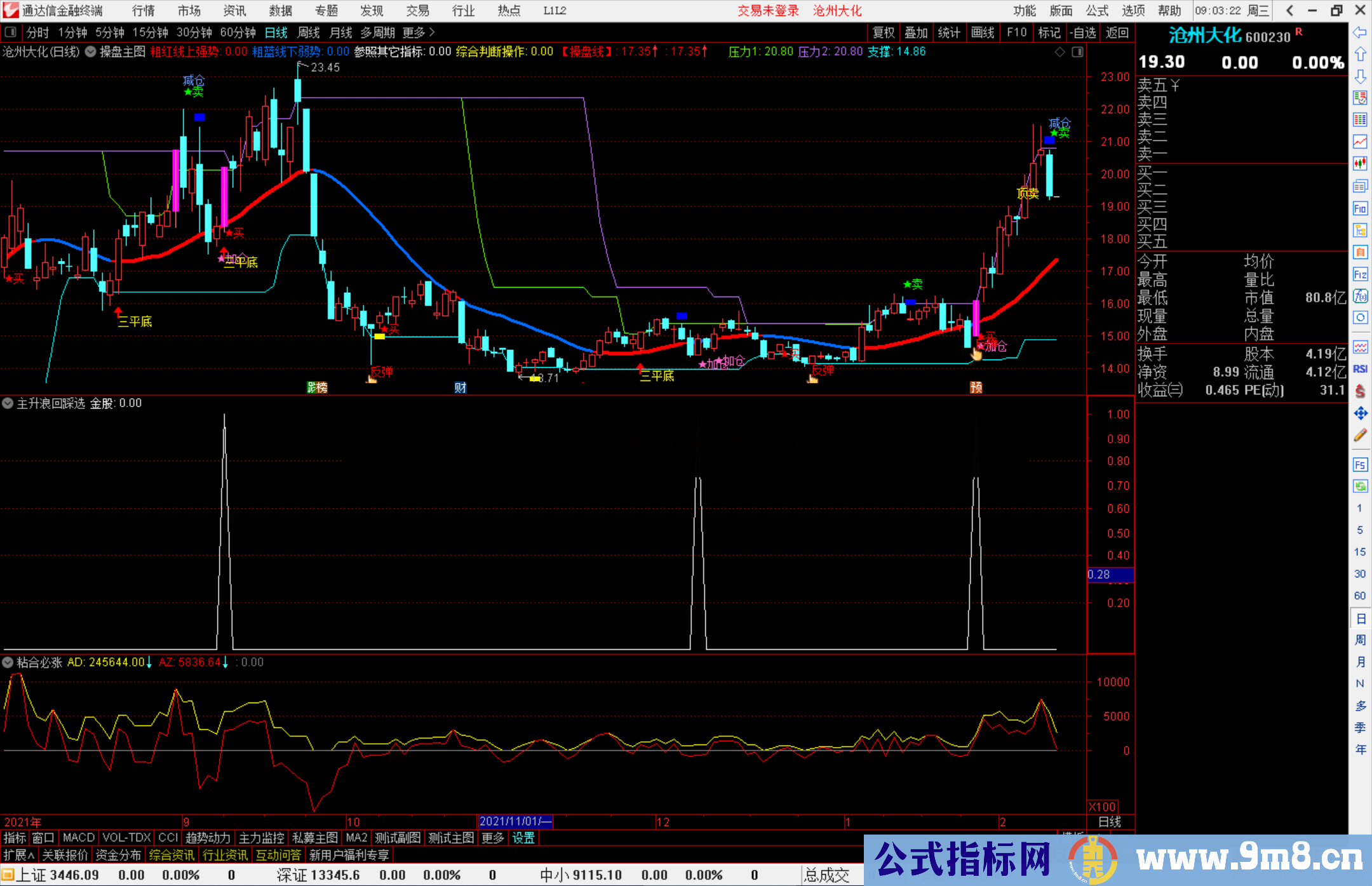 通达信主升浪回踩选股指标公式源码副图