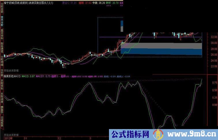 通达信副图精美MACD支撑压力参考线