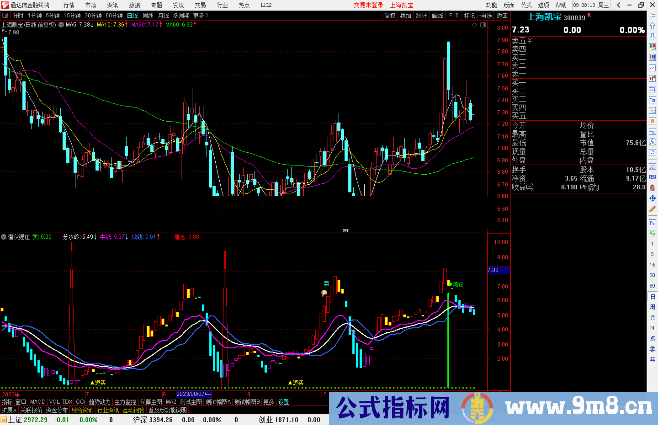 通达信潜伏强庄指标公式源码副图