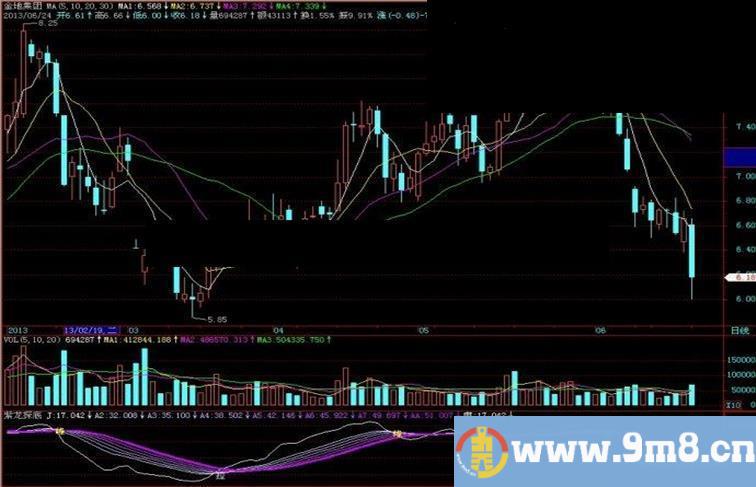 飞狐紫龙探底副图指标