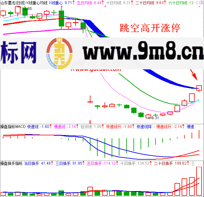 跳空高开涨停日K线图2